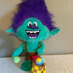 Dreamworks Troll Plush with Purple Hair and Green Skin 25 inches